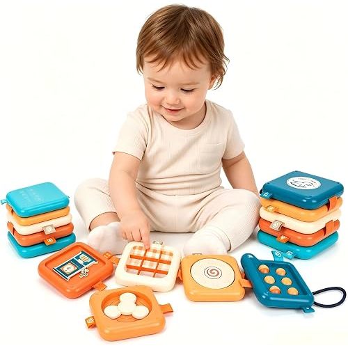 edusense Montessori Busy Board for Toddlers 1-3, Travel Toy for Airplane