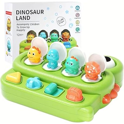 Montessori Pop-Up Toy for Active Learning, Cause & Effect Baby Toy with Push Pull Spin Actions, Develops Fine Motor Skills, Engaging Birthday Gift for Babies&Kids