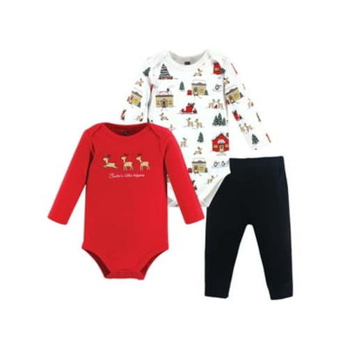 Hudson Baby 2 Cotton Bodysuits and Pant Set, Newborn- 24 Months