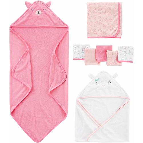 Baby Girls' 8-Piece Towel and Washcloth Set