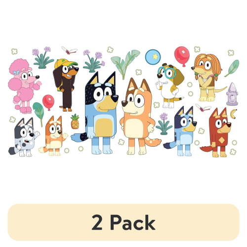 (2 pack) RoomMates Bluey Family & Friends Peel and Stick Wall Decals