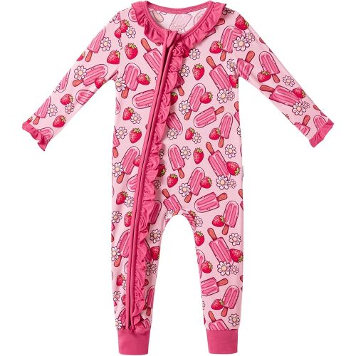 Baby Girls Rompers-Viscose Made from Bamboo,Long Sleeve Pants Romper Clothes Infant Outfits for Girl