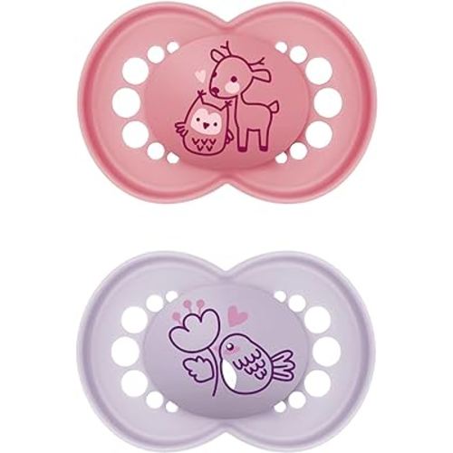 MAM Original Matte Baby Pacifier, Nipple Shape Helps Promote Healthy Oral Development, Sterilizer Case, 6-16 Months (Pack of 2)