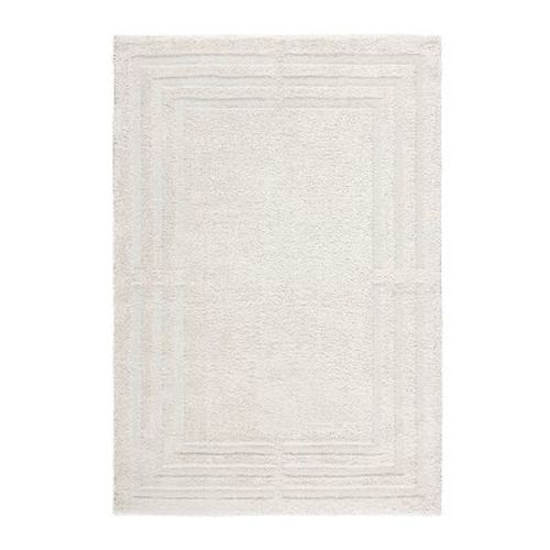 TOWN & COUNTRY EVERYDAY Cloud Shag Plush Border Area Rug with High-Low Pile, Beige, 6'6"x9'6"