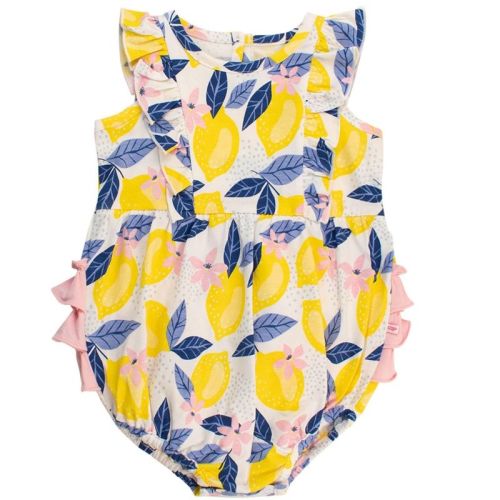 RuffleButts Baby Toddler Knit Sleeveless Waterfall Romper