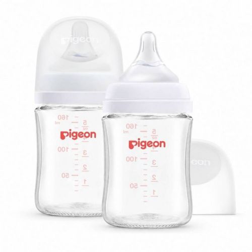 Pigeon Nurture & Nest Wide-Neck Anti-colic Glass Baby Bottles with Nipples - 5 fl oz/2pk