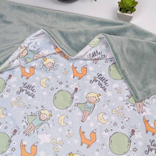 little prince personalized blanket, custom little wizard swaddle, newborn boy and fox gift, the little prince nursery, smooth minky plaid