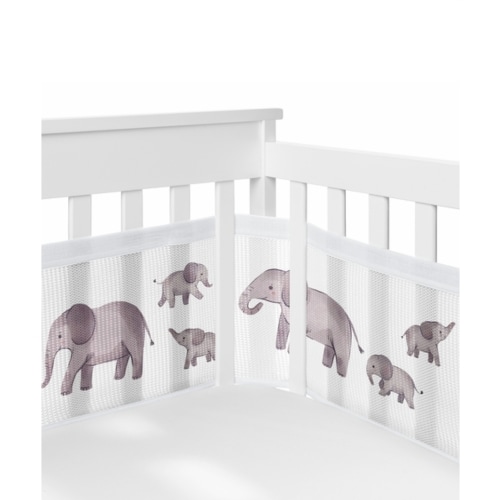 Watercolor Elephants Collection Sweet Jojo Designs + BreathableBaby Breathable Mesh Crib Liner