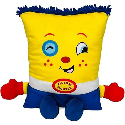 Fighter Plush - 2-in-1 Toy & Pillow, 80's Nostalgic Plush Pal Reimagined, Soft Stuffed Rectangular Character, Cozy Nap & Play Design