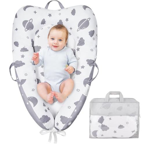 Baby Lounger -Lilian&Gema Infant Lounger for Newborn 0-24 Months, Soft Washable Baby Nest with Cover, Newborn Lounger for Home and Travel, Baby Gifts