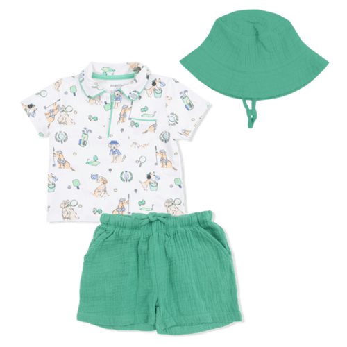 Country Club Dogs Neutral - Polo with Casual Short  & Bucket Hat