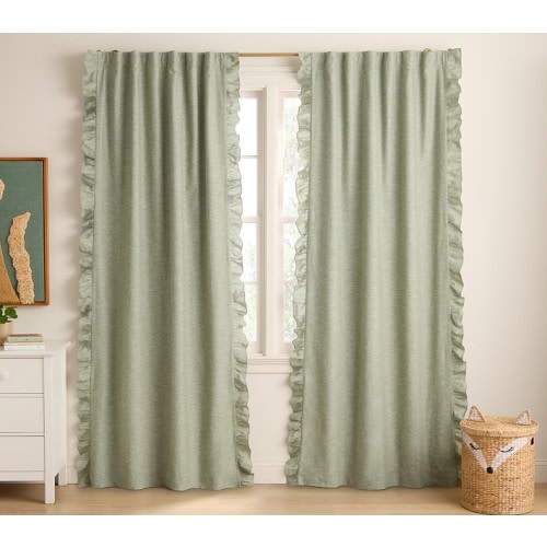 Evelyn Ruffle Trim Blackout Curtain
