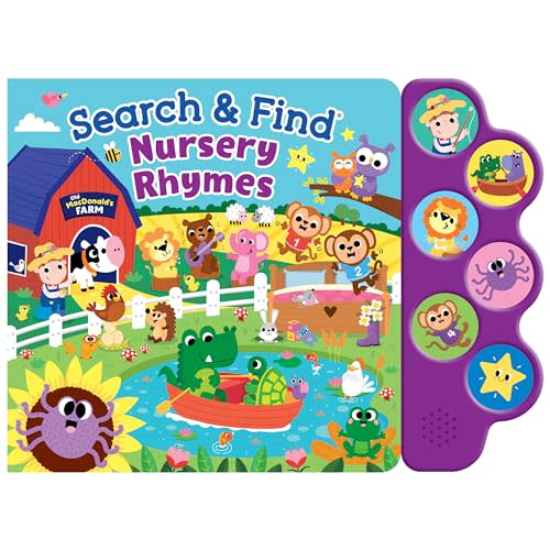 Search & Find Nursery Rhymes - Interactive Sound Book for Toddlers | 6 Songs & Hidden Picture Fun | Engaging Musical Board Book for Early Learning