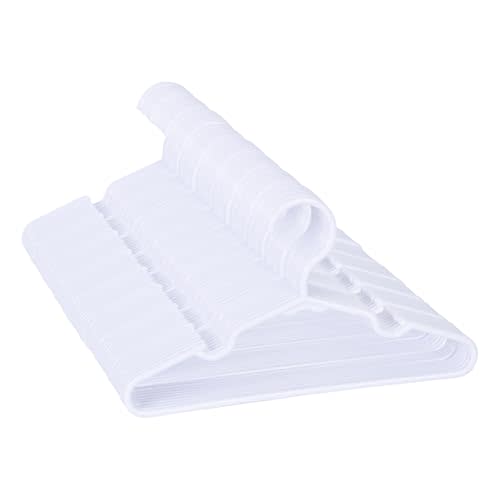 Kids Hangers for Closet- 11.6 Inch 80 Pack Plastic Baby Hangers, White | Toddler & Child, Durable Children's Hangers for Closet, Pants, Coats, Skirts (Non-Slip, Space-Saving)