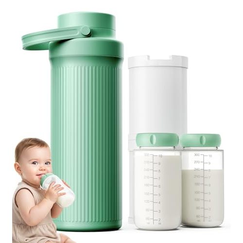22oz Breast Milk Cooler Bottle for Travel & Outdoor Use, Portable Breastmilk Chiller with 24-Hour 360 Cooling, Larger Capacity with 2 Baby Bottles for Breast Milk Storage
