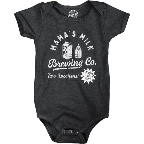 Crazy Dog T-Shirts Mamas Milk Brewing Co Baby Bodysuit Funny Breast Feeding Brewery Joke Jumper For Infants