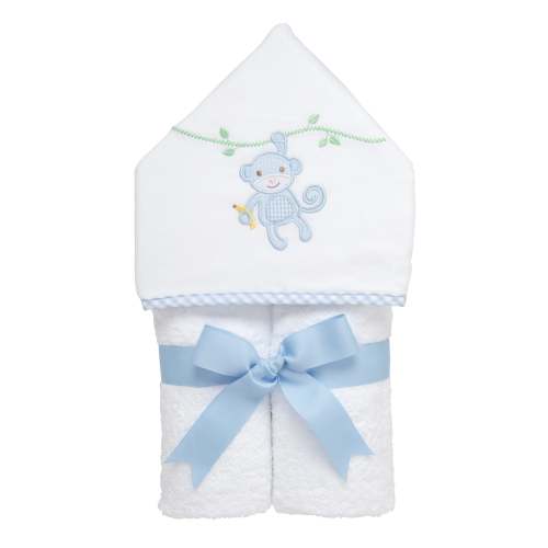 Monkey Everykid Towel, Blue