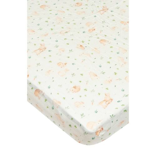 Loulou Lollipop Muslin Fitted Crib Sheet - Bunny Meadow