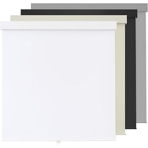 100% Blackout Roller Shades Cordless Blinds for Indoor Windows,Free-Stop Window Shades Pull Down,Thermal Insulated Fabric UV Protection,Blackout Window Guard Blinds for Home,Office,White,23" W x 72" H