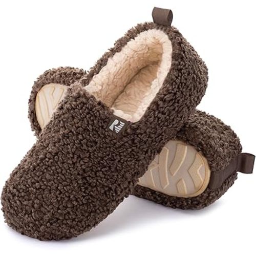 RockDove Women's Faux Shearling Closed Back Slipper with Memory Foam