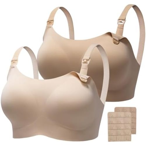 GLOSIW Nursing Bras for Breastfeeding Seamless Maternity Bra Wireless Pregnancy Sleep Bralette Natural Shape Support