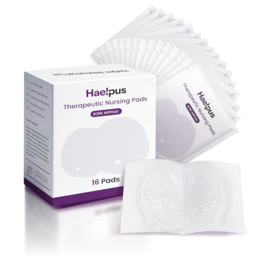 Hydrogel Nipple Pads for Sore Nipples, Rapid Pain Relief, 16 Count | Instant Cooling, Lanolin-Free Nipple Care, Pumping And Breast feeding Essentials