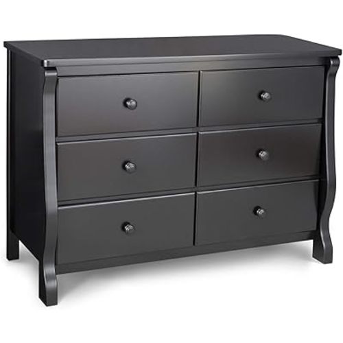Delta Children Universal 6 Drawer Dresser, Greenguard Gold Certified, Black