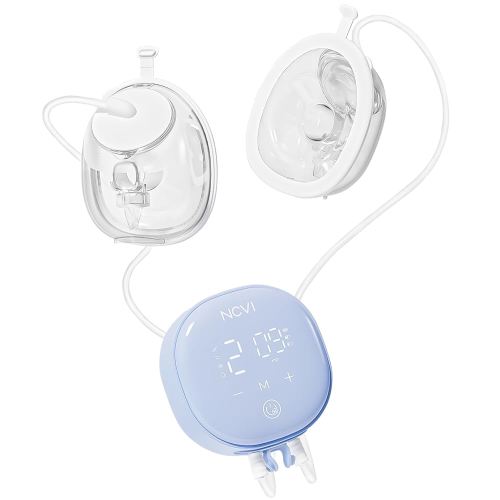 NCVI Wearable Breast Pump Hands Free with 21/24mm Flange, Portable Electric Automatic Breastfeeding Pump for Travel Work Equipped with Third-Generation Wearable Cups Non-Spill, On-The-go Size