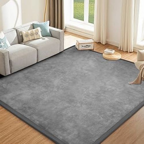 Baby Play Mat 1.2" Thick Memory Foam Nursery Rug Area Rug, 9’2” X 6’7” Yoga Mat Playmat Crawling Mat for Baby,Toddlers, Infants, Kids,Floor Mat Tatami Mat for Living Room with Non-Slip(Grey)