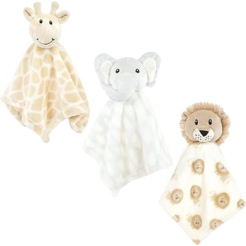 Hudson Baby Unisex Baby Animal Face Security Blanket, Safari Boy, One Size