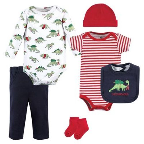 Hudson Baby Unisex Cotton Layette Set, Christmasaurus