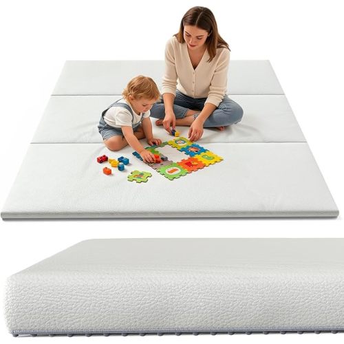 Baby Mat for Floor 59x59 Inch - Thick 1.3‘’ Waterproof Floor Mat for Crawling, Non-Toxic with Machine Washable Cover for Toddlers Infants Boys Girls