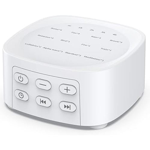 Sleepbox Sleep White Noise Sound Machines with 25 Soothing Sounds 36 Volume Levels 5 Timers Visible Sound Catalog Portable Size Memory Function for Home Office and Travel