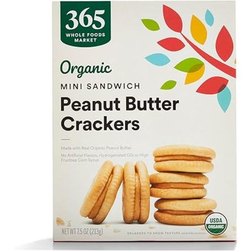 365 by Whole Foods Market, Organic Peanut Butter Mini Sandwich Crackers, 7.5 Ounce