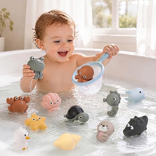 TXTLDB No-Hole Ocean Bath Toys for Toddlers 1-3, BPA-Free