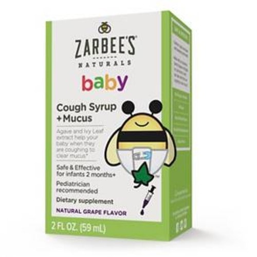 Zarbee's Naturals Baby Cough Syrup + Mucus Reducer, Grape - 2 fl oz