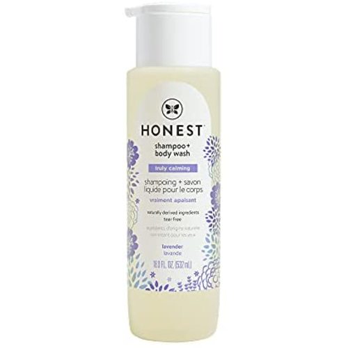 The Honest Company Ultra Dreamy Calming Lavender Shampoo + Body Wash | Tear-Free Baby Shampoo with Naturally Derived Ingredients | Sulfate- & Paraben-Free Baby Bath | 18 Fl Oz (Pack of 1)