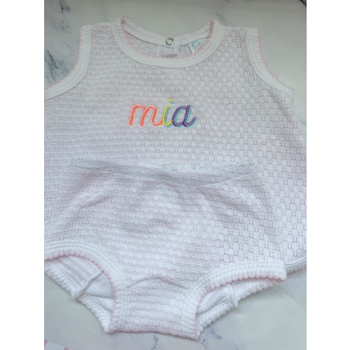 Paty sleeveless top with diaper cover, Monogrammed bloomer set, baby girl outfit