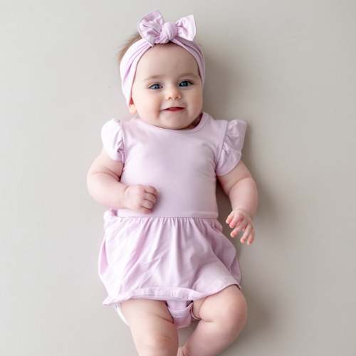 Twirl Bodysuit Dress in Thistle - Kyte Baby