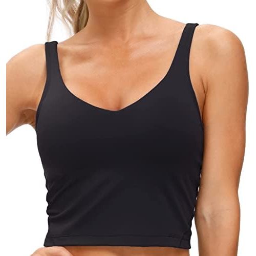 THE GYM PEOPLE Womens' Sports Bra Longline Wirefree Padded with Medium Support