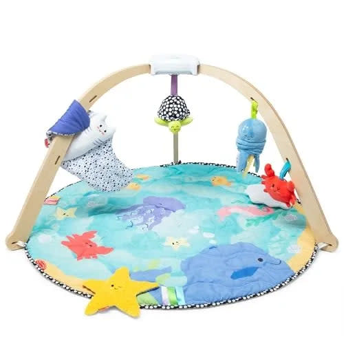 Melissa & Doug Easy-Fold Wooden Play Gym - Natural Wood