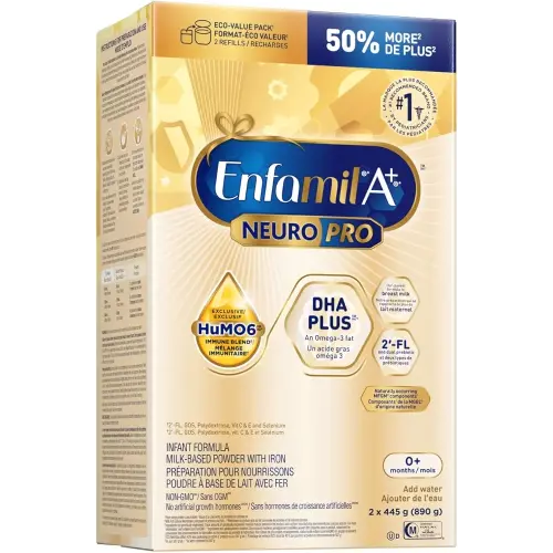 Enfamil A+ NeuroPro Baby Formula, Refill Carton, with Brain Building DHA and 2’FL for Immune Support, 0-12 Months, 2 x 445g (890g)