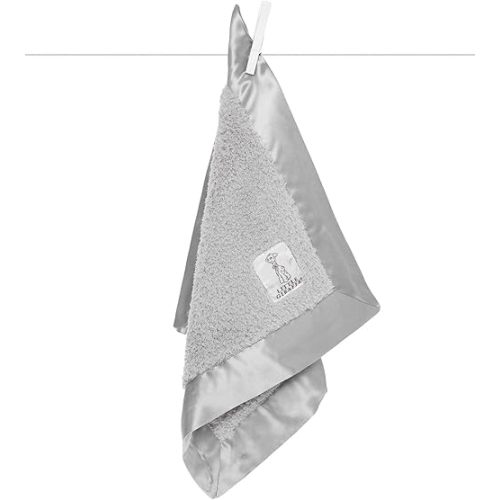 Little Giraffe Baby Blanket - Blanky - Soft Blanket with Satin Trim - Baby Stroller Blanket - Newborn Baby Essentials & Baby Gifts - 17 x 17 - Silver
