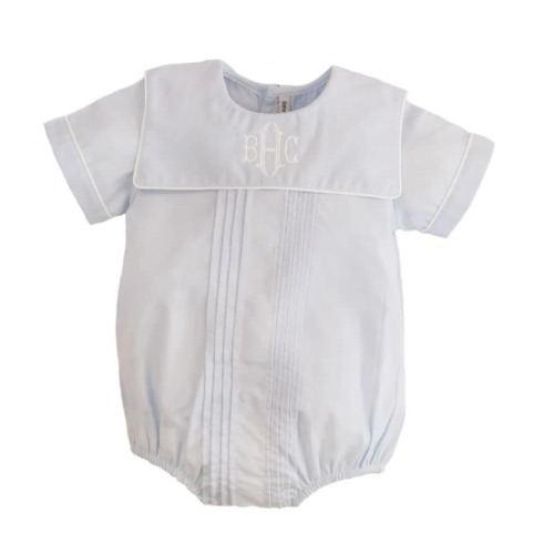 6m Light Blue Bib Collar Bubble with Monogram