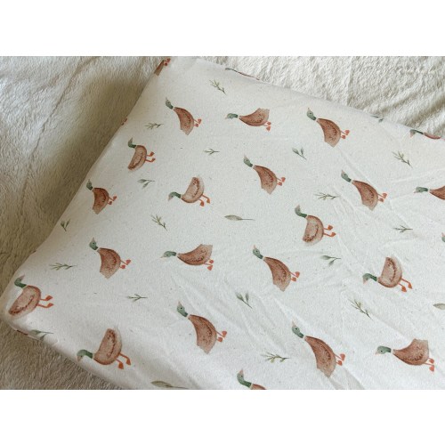READY TO SHIP, Duck Changing Pad Cover, Organic Cotton, Hunting Baby Boy Nursery, Farm Baby Shower Gift, Changing Pad Cover