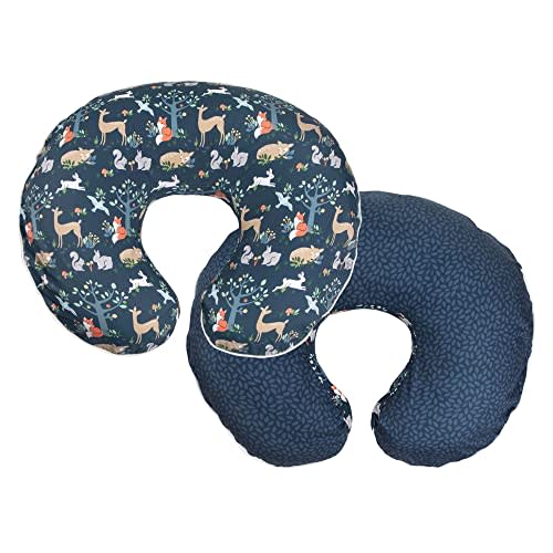 Boppy Premium Original FKA Nursing Support Pillow Cover, Blue Forest Friends, Quick-dry, Coordinating Prints, Fits Boppy Original Nursing Supports for Breastfeeding and Bottles, One Pcs Only