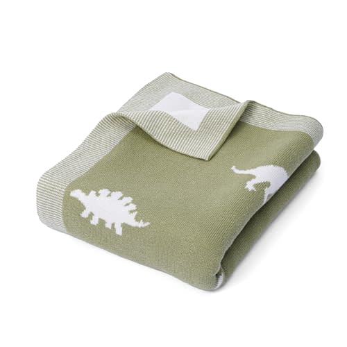 Dinosaur Jacquard Baby Blanket, 30"x40" Two-Sided Breathable Throw Blanket for Boys and Girls, Newborn Infant Toddler Ideal for Gift