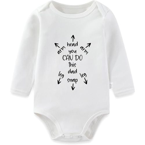 You Can Do this Dad Long Sleeve Baby Bodysuits, Papa Romper Playsuit Outfits Girls Boys 0-24 Months