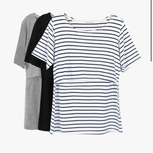 Smallshow Women's Maternity Nursing Tops Short Sleeve Breastfeeding Clothes