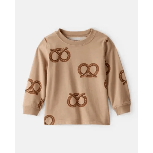 Baby Boy Pretzel Print Long-Sleeve Tee - Brown | Carter's